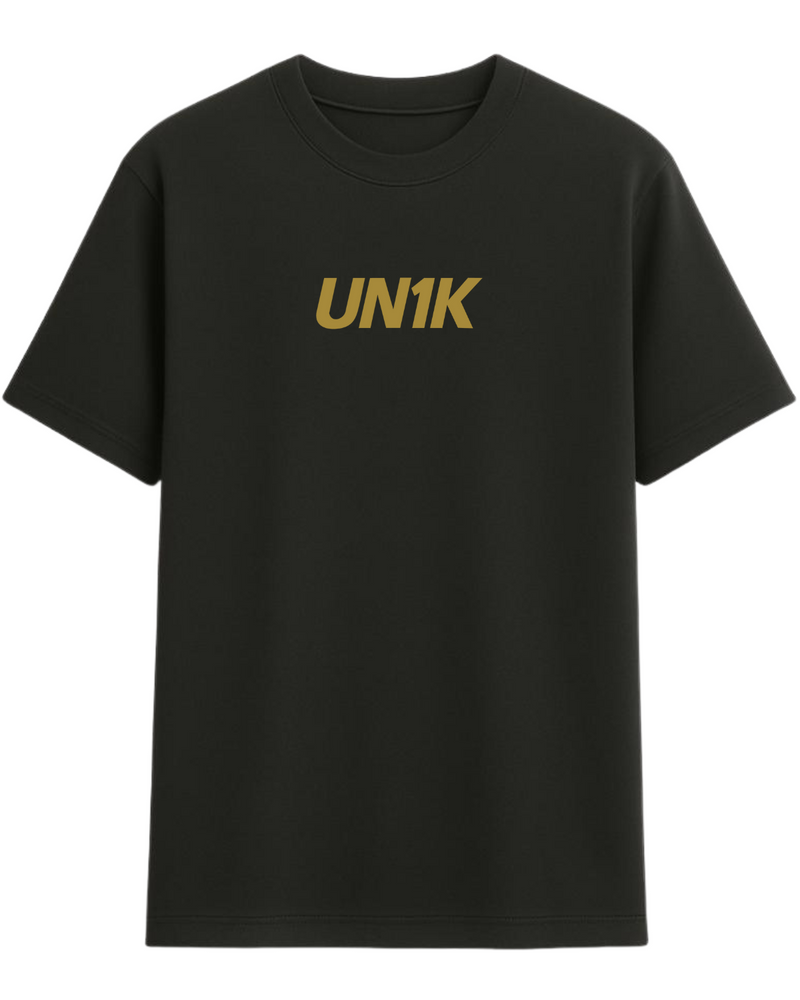 Camiseta Preta UN1K “Raw Gold”