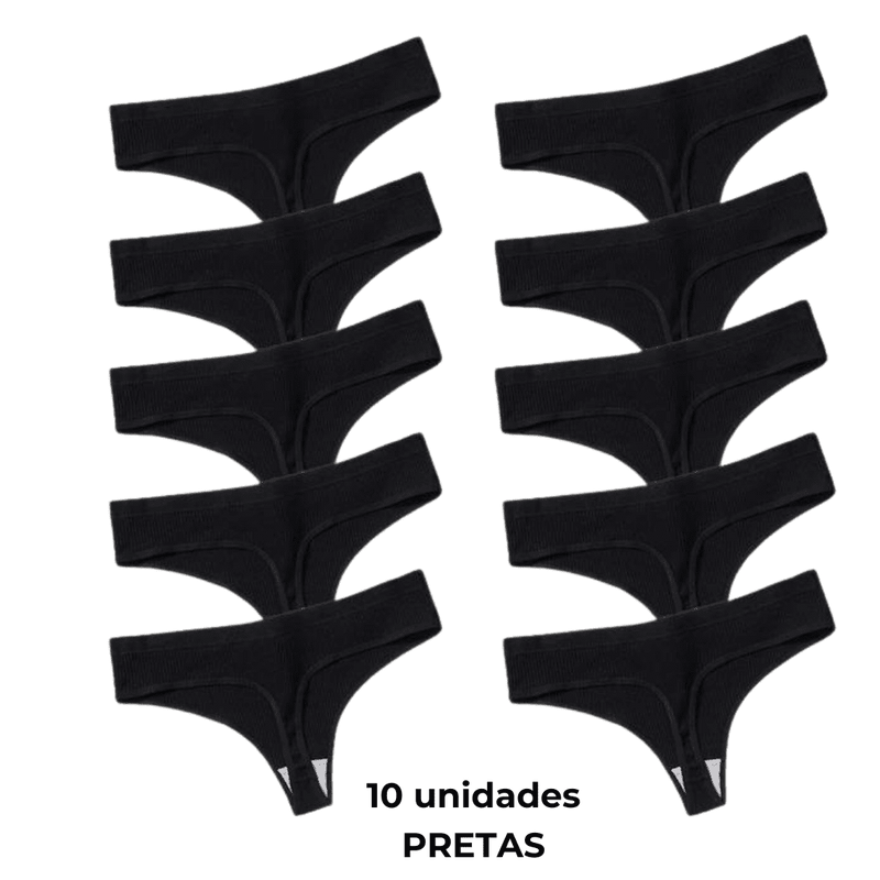 calcinha de algodão antibacteriana, respiravel e confortavel - kit com 10